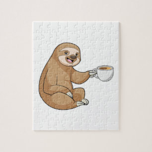 Sloth with Cup of Coffee Jigsaw Puzzle