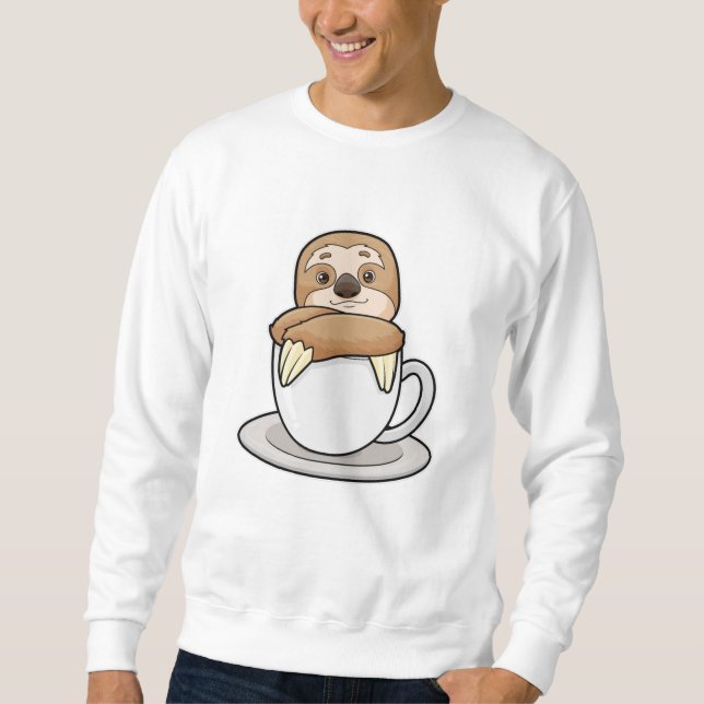 Sloth with Cup of Coffee Sweatshirt (Front)