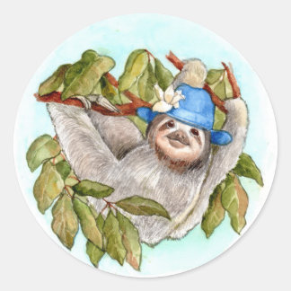 Sloth with Hat Sticker