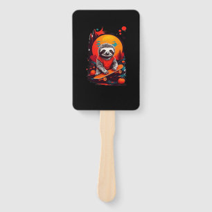 Sloth with skateboard on halloween night Classic T Hand Fan