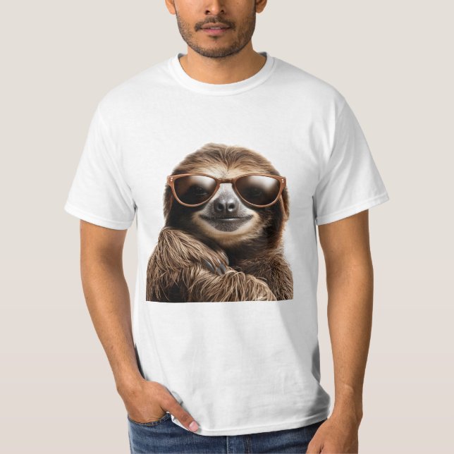 Sloth With Sunglasses T-Shirt (Front)