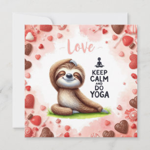 Sloth with text LOVE for Valentine's Day Card