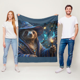Sloth Wizard Fleece Blanket