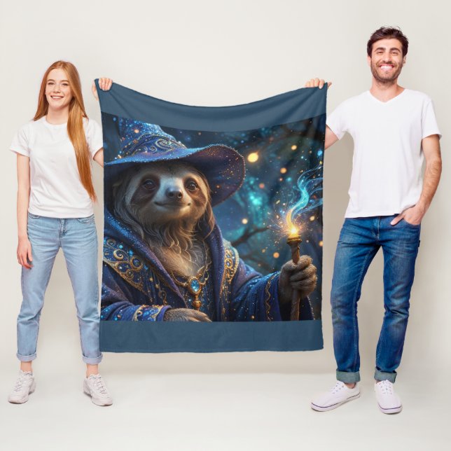 Sloth Wizard Fleece Blanket (In Situ)