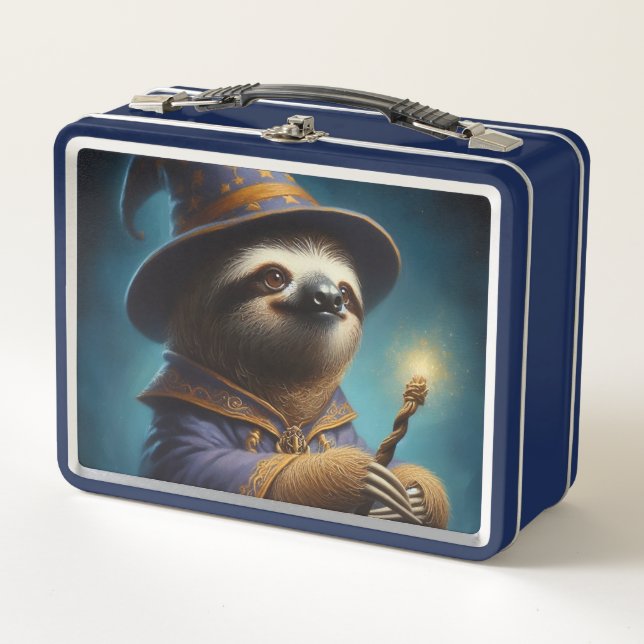 Sloth Wizard Metal Lunch Box (Front)