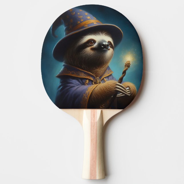 Sloth Wizard Ping Pong Paddle (Front)