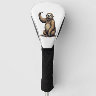 Sloth Woodcut Vintage Wildlife Tee 2 Golf Head Cover
