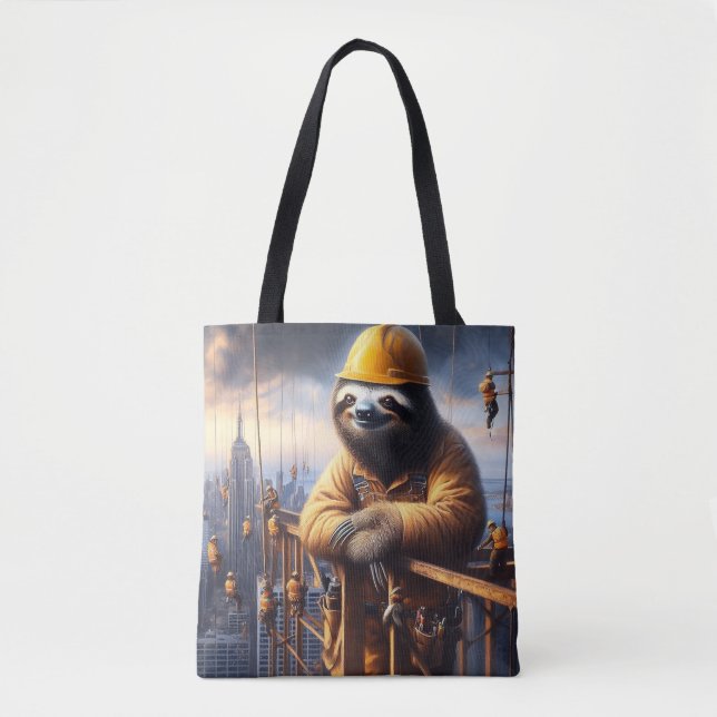 Sloth Working the High Steel Tote Bag (Front)