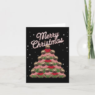 Sloth Xmas Tree Sloths Christmas Tree Card