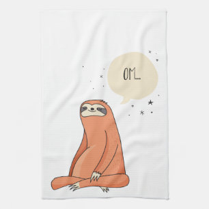Sloth Yoga Funny Sloth Lover Kitchen Towel
