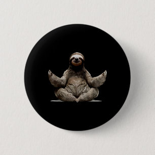 Sloth Yoga Namaste Meditation Buddhist Zen Buddha  2 Inch Round Button