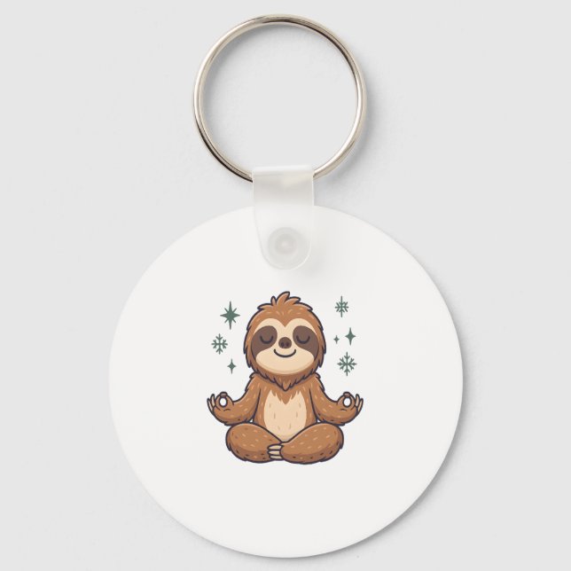 Sloth Yoga Sloth Keychain (Front)