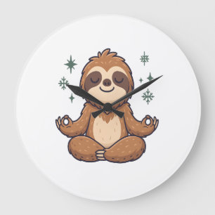 Sloth Yoga Sloth Large Clock