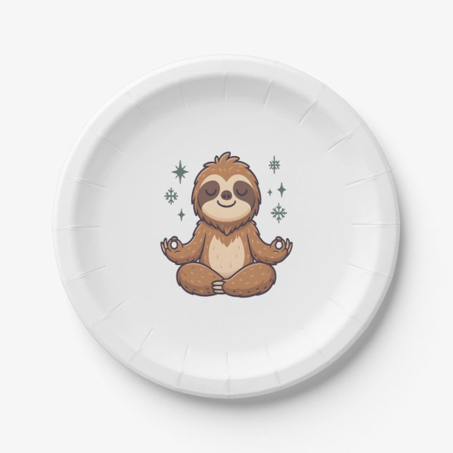 Sloth Yoga Sloth Paper Plate (Front)