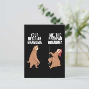 Sloth Your Regular Grandma Me The Redhead Grandma Postcard