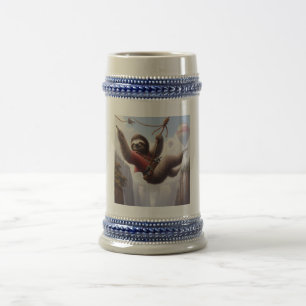 Sloth Ziplining Beer Stein