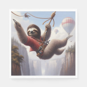 Sloth Ziplining Napkin