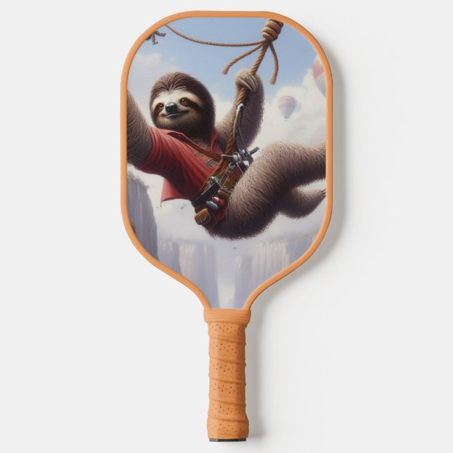 Sloth Ziplining Pickleball Paddle (Front)