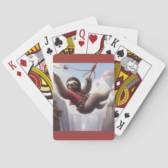 Sloth Ziplining Playing Cards (Back)