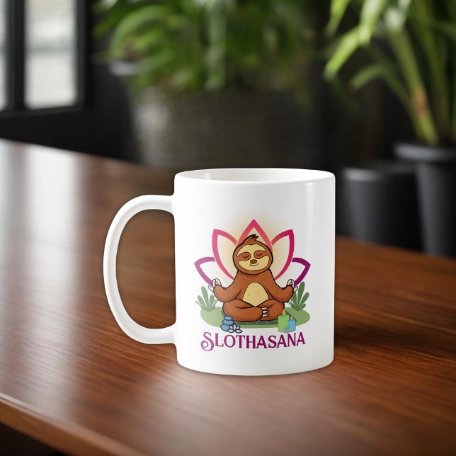 "Slothasana" Sloth doing yoga meditation Coffee Mug (Creator Uploaded)