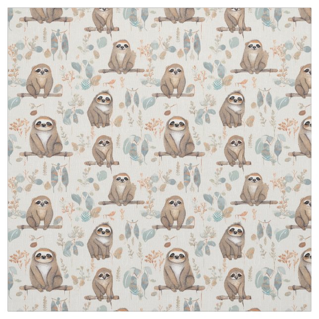 Slothful Whimsy: Whimsy Sloth Fabric (Swatch)