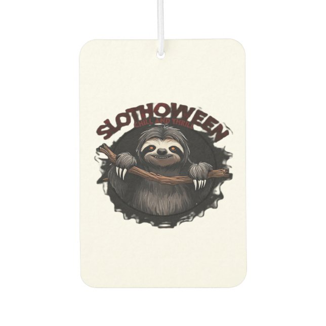 Slothoween Chill And Thrill - Creepy Sloth Classic Air Freshener (Front)