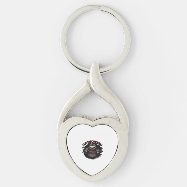 Slothoween Chill And Thrill - Creepy Sloth Classic Keychain (Front)
