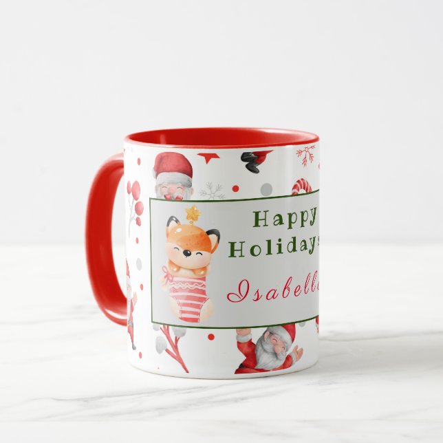 Sloths and Fox Customize Text and Name Mug (Front Left)