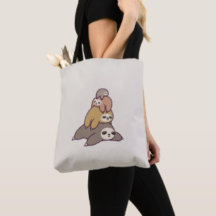 Sloths background design tote bag