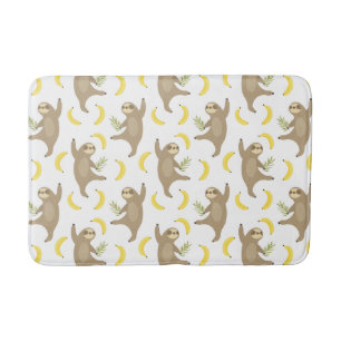 Sloths & Bananas Pattern Bath Mat
