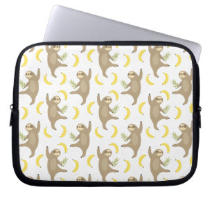 Sloths & Bananas Pattern Laptop Sleeve