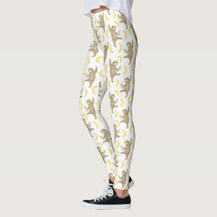 Sloths & Bananas Pattern Leggings