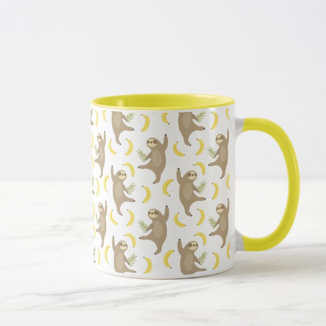 Sloths & Bananas Pattern Mug (Right)