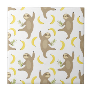 Sloths & Bananas Pattern Tile