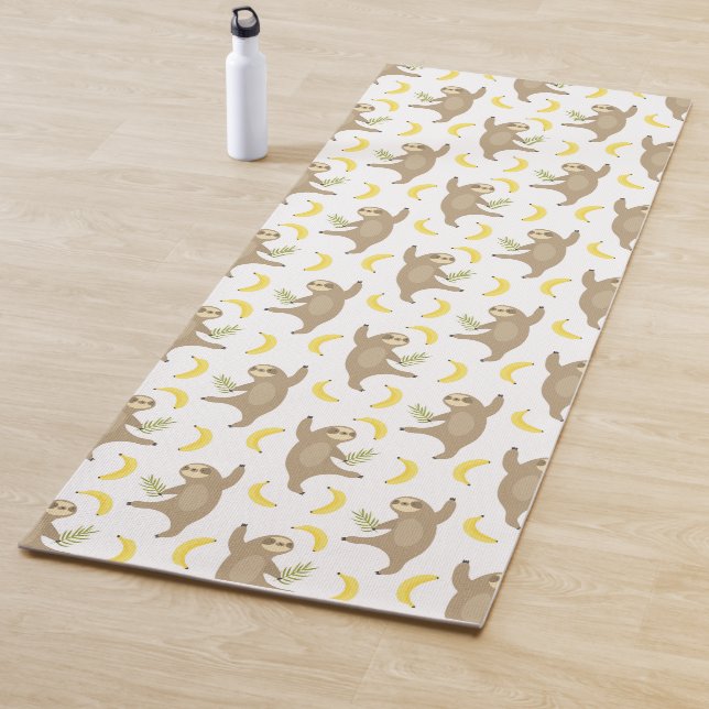 Sloths & Bananas Pattern Yoga Mat (In Situ)