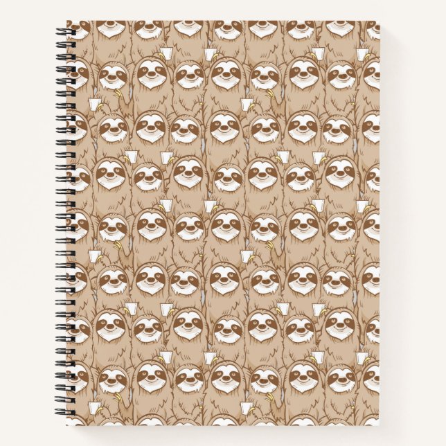 Sloths & Coffee Pattern Notebook (Front)