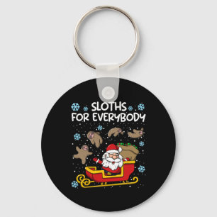Sloths For Everybody Funny Sloth Christmas Women Keychain