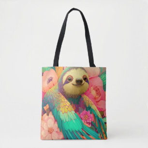 Sloths-hummingbird hanging from dreams - Illustrat Tote Bag