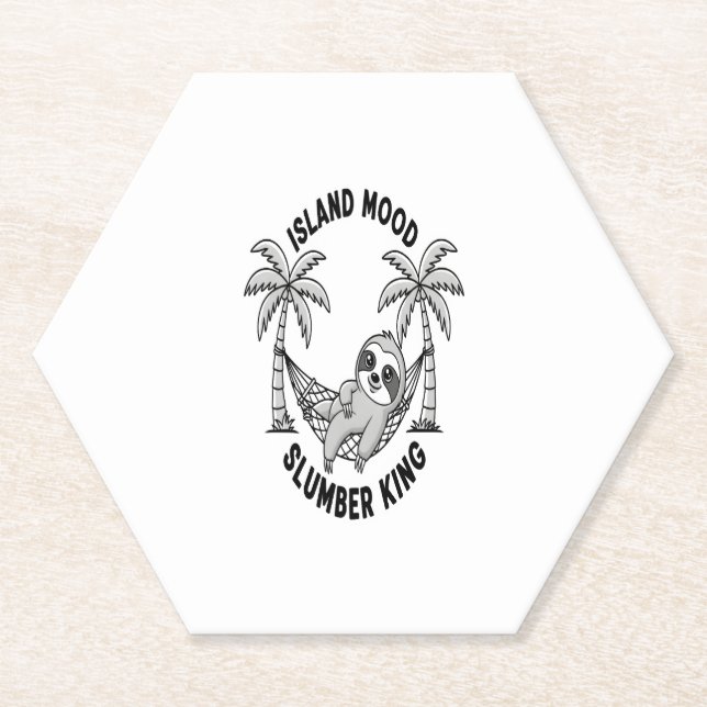 Sloth's Island Paper Coaster (Front)