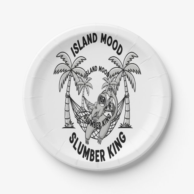 Sloth's Island Paper Plate (Front)