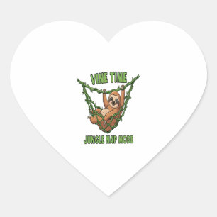 Sloth's Jungle Nap Heart Sticker