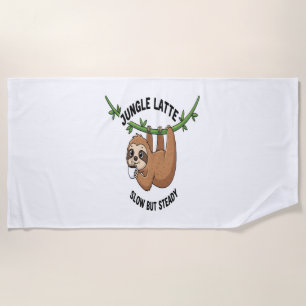 Sloth's Morning Coffee Beach Towel