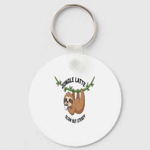 Sloth's Morning Coffee Keychain