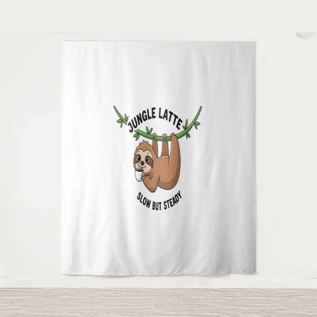 Sloth's Morning Coffee Tapestry (Front)