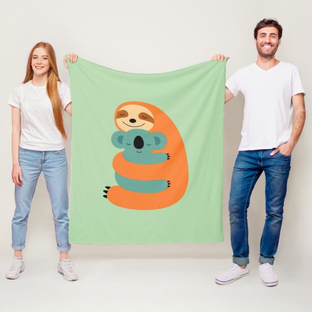 Sloth's Snuggle Fleece Blanket (In Situ)