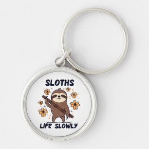 Sloths Taking Life Slowly Keychain