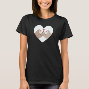 sloths with hearts in the heart for sloth friends T-Shirt
