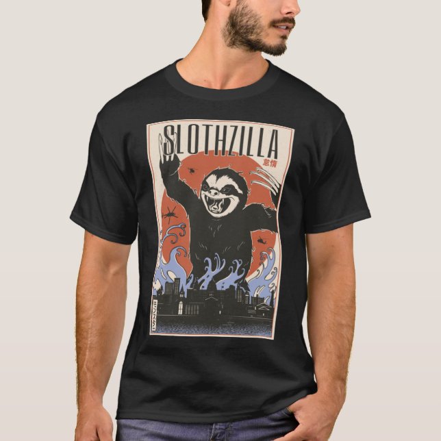 Slothzilla Sloth Asia  Monster T-Shirt (Front)