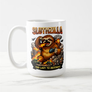 Slothzilla Too Lazy to Destroy,Funny Kaiju Monster Coffee Mug