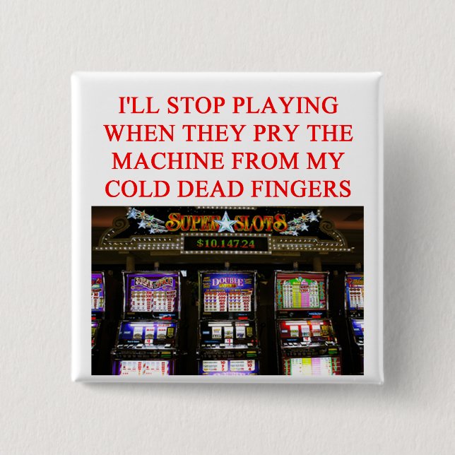 SLOTS slot machine 2 Inch Square Button (Front)